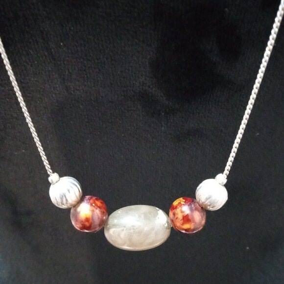 Womens Modern Fashion Multicolor Charm Beaded Long Necklace with Round Clasp - Picture 6 of 10